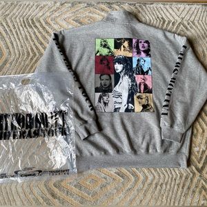 New Official Taylor Swift Eras Tour Quarter Zip Pullover XL Gray